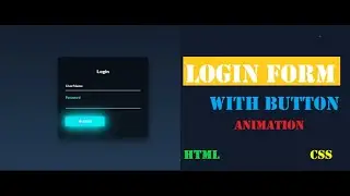 Login Form Using Html and Css |Css |Animation|HTML