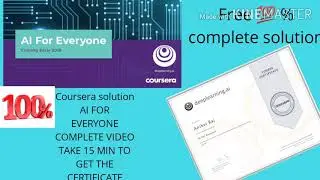 AI FOR EVERYONE | Coursera solution | 💯 percent free | complete solution | instant get certificate
