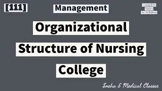 Organizational Structure of Nursing College || Management || Hindi ||
