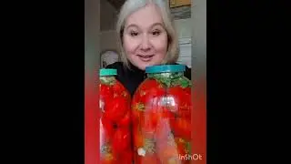 На зиму  приготовила помидорчики
