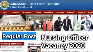 VPCI Delhi Nursing Officer Vacancy #Regular Post Complete information
