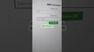 BMI CALCULATOR USING JAVASCRIPT. #Shorts #coderealacademy