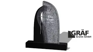 Gr&auml;f Granit GmbH Hochstein Reihenstein 16/003091 Premium Black/K&ouml;sseine Granit  Grabstein Denkmal