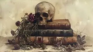 Skull & Wildflowers Screensaver | Watercolour TV Art | Book Background Wallpaper | Gothic TV Artwork