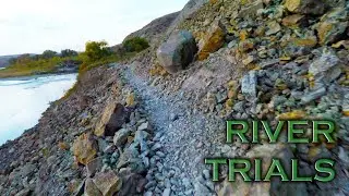 RIVER TRIALS, New Rock Slide Terrain, 2022, (RAW RIDE) Lethbridge Alberta mtb Trail ride
