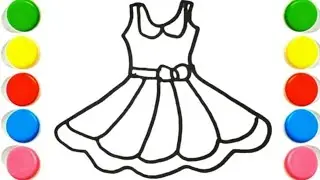 beautifull Dress 👗 Drawing Easy dress drawing painting   and Coloring For Kids and Toddlers