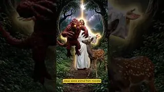 Jesus saves Animal from Monster #jesus #animals #shorts #shortsfeed