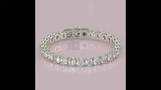 360 Diamond Tennis Bracelet video - 18k White Gold - Vvs Diamonds - 12 carat -