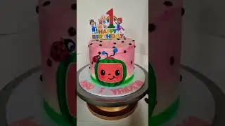 cocomelon 1st birthday cake for girls in pink