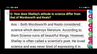 How does Shelley's attitude to science differ from that of Wordsworth and Keats?