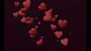 Animated Floating Large Valentines Hearts | Red on Black Background 4K (No Loops)