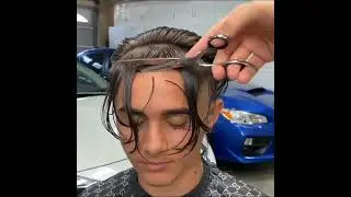 Boy gets a short haircut