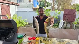 BACKYARD COOK OUT GRILL Mahi-Mahi ,RAINBOW RUNNER AND CARROT RICE..