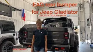 Installation of the EAG rear bumper on the Jeep Gladiator.  Discount code provided below ⬇️
