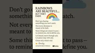 Don&rsquo;t go chasing #rainbows #smileystoreysworld #youtuber
