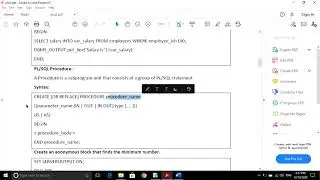 Pl/sql introduction (procedure, triggers, implicit cursors) in Oracle 19c