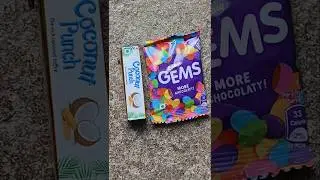 Coconut punch & colourful gems🍬 #sorts #chocolate #candy #shorts #viral #lollipop #gems #cadbury