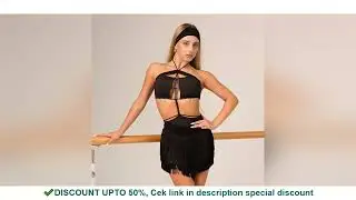 Vennystyle Latin Dance Dress Strapless Halter with Fringe Wrap Skirt for Women Grading Practice Ball