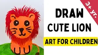 Lion Drawing Using Brush Pens | Fun & Simple for Kids