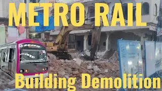 Hyderabad Old City Metro Rail Project Work Progress | Mir Alam Mandi Road Tour | Building Demolition