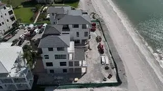 Naples Drone flying progress of work for builder 56 million dollar home being built @ Barefoot Beach