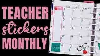 September Monthly Plan With Me Happy Planner - Seasonal Teacher Sticker Book