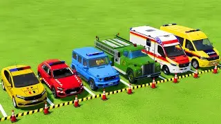TRANSPORTING POLICE CARS, FIRE DEPARTMENT, AMBULANCE VEHICLES WITH MAN TRUCKS ! Farming Simulator 25