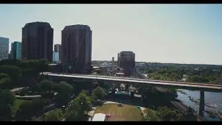 Richmond, Virginia 4K Roller-coaster ride with Drone around Browns Island