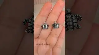 Cutest Turtle Earrings Ever! 🐢  ✨#shorts #silverjewelry #cuteearrings #trending #925silver