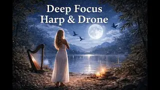 Deep Focus Harp & Drone 🌙 Calm Concentration Music for Study, Work & Meditation