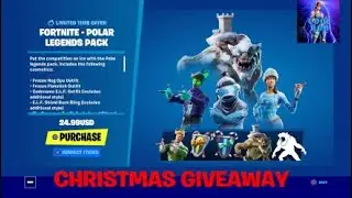 FORTNITE BUYING NEW POLAR LEGEND PACK BUNDLE  SET SHOWCASE & AVAILABLE NOW PLUS CHRISTMAS GIVEAWAY