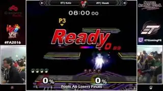 [FA2016] Melee - Pools A6 Losers Finals - ET| Kata (Samus) VS iFF| Hawk (Marth/Fox)