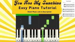 You Are My Sunshine Easy Piano Tutorial | LARGE PRINT SHEET MUSIC | Beginner Piano