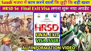 Saudi मजरा में काम करने वालों की छुट्टी की बड़ी ख़बर | HRSD Final Exit Visa अब लगना शुरू New Update 