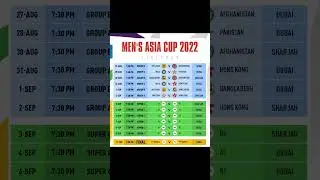 Men's Asia Cup 2022 fixtures|