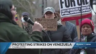 Neighbors gather in Charlotte park for protest against Venezuelan attack