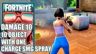 Damage 10 Different Object With One Spray of the Charge SMG - Fortnite - Week 10 Quest