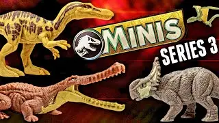 Mattel Jurassic World MINIS Series 3 Review!!! Suchomimus! Gryposuchus! Pachyrhinosaurus!