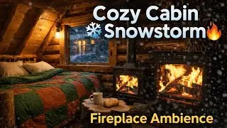 Cozy Cabin Snowstorm 🔥 Fireplace Ambience for Deep Sleep & Relaxation 