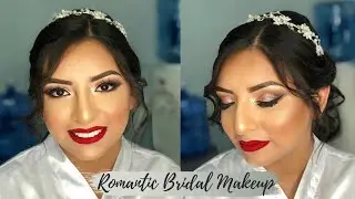 Romantic Bridal Makeup | Rose Gold Eyes & Red Lips
