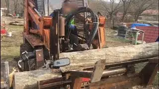 Bobcat Wood Processor - cut and split wood - best tool ever. Utilaj pentru taiat si crapat lemne.