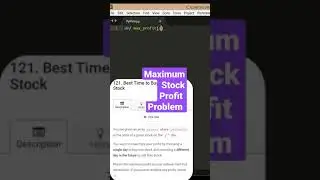 Maximum Stock Profit Problem Solution in Python  #shorts  #python