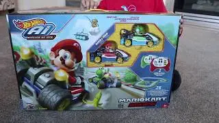 Hot Wheels Ai Intelligent Race System MarioKart, Kids playing Car Race track.