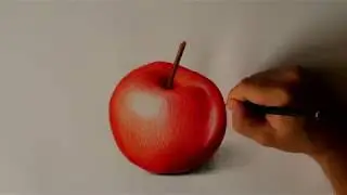 Kresba pastelkami: Jablko/ Drawing apple