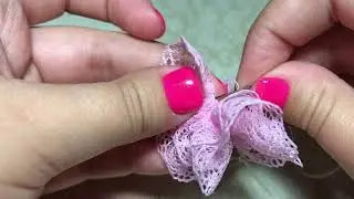 Бантики с прядями/Бантики канзаши/Ribbon bow Kanzashi/DIY/Bows with strands of hair