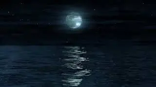 Full Moon Reflection over the Sea - Screensaver - NO sound - Study - Concentrate - Ambience