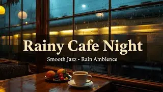 Rainy Cafe Ambience Live 🚆🌧️ | Calm Rain Sounds & Jazz Piano for Deep Sleep