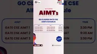 GO CLASSES AIMTs 2025: FREE GATE CSE AIMTs Schedule | #GOAIMT #AIMT #gatecse  #gate2025  #goclasses