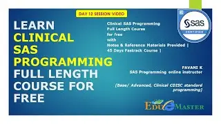SAS Tutorials for Beginners| Clinical SAS Programming Full Course -Day 12 |Proc Import & Proc Export