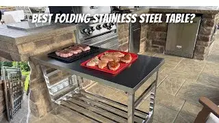 GARVEE Stainless Steel Folding Worktable for Outdoor Cooking, Garage Workbench and more!